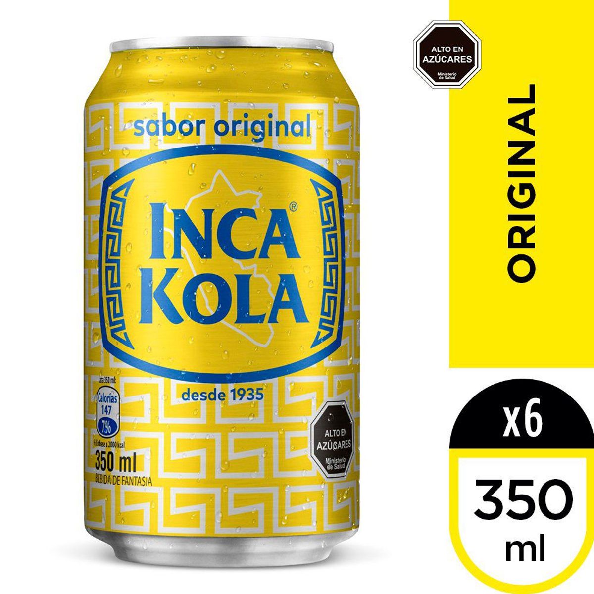 INCA KOLA - SIXPACK BEBIDA LATA INCA KOLA 350 CC