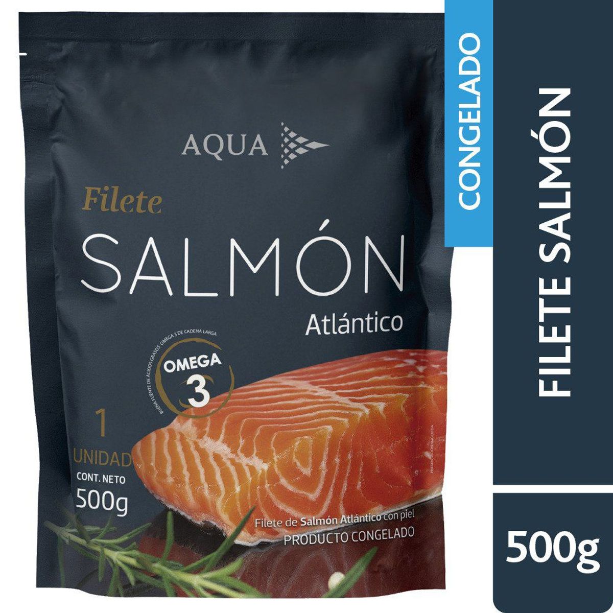 AQUA - Filete de Salmón Congelado Aqua 500 g