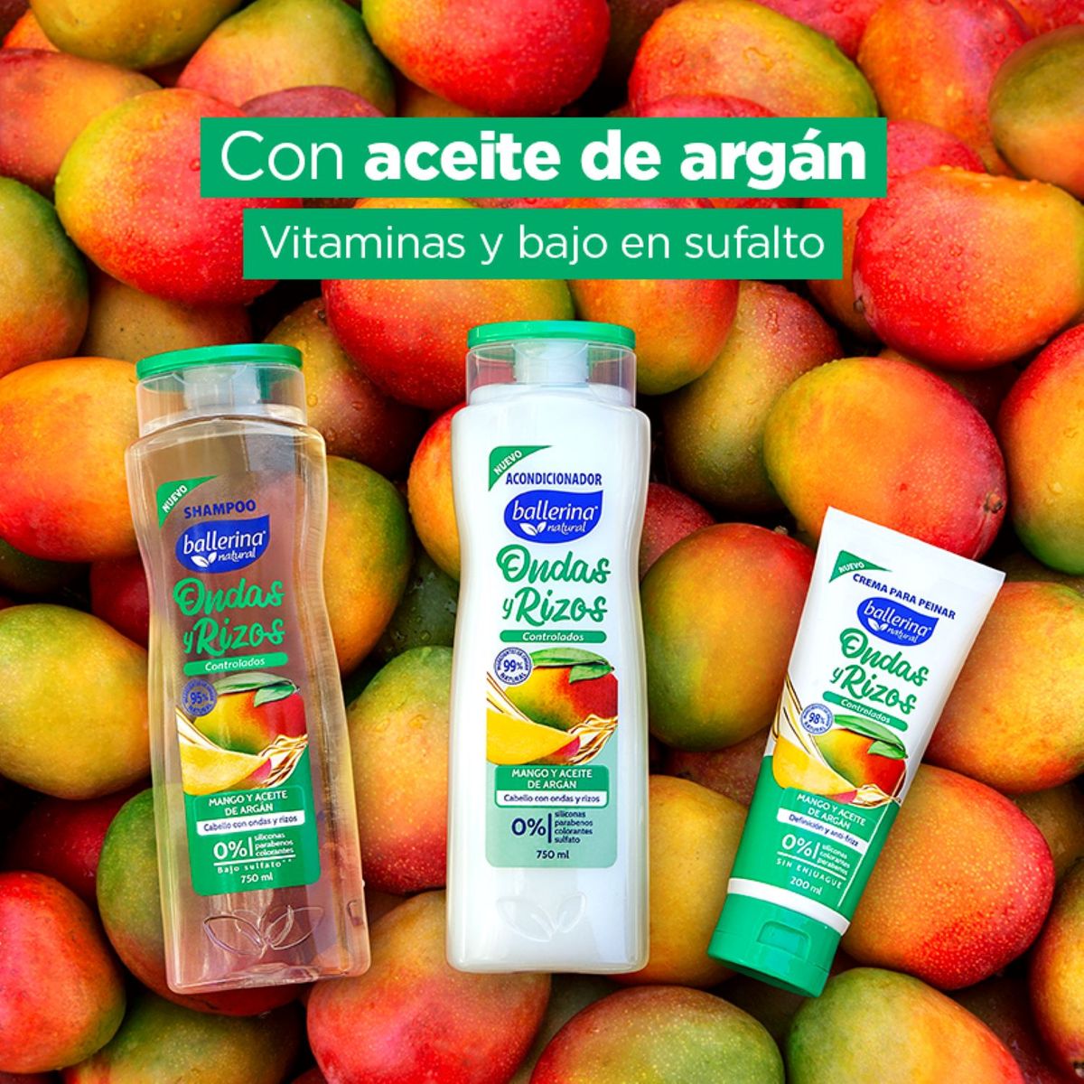 BALLERINA - SHAMPOO ONDA Y RIZOS BALLERINA 750 ML