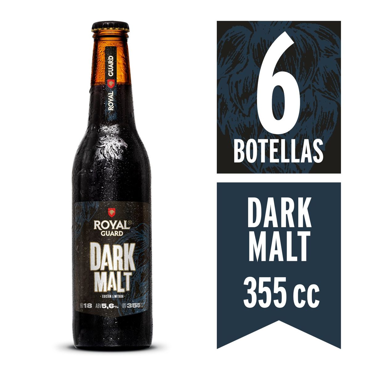 ROYAL GUARD - CERVEZA DARK MALT 6UN ROYAL GUARD 355CC