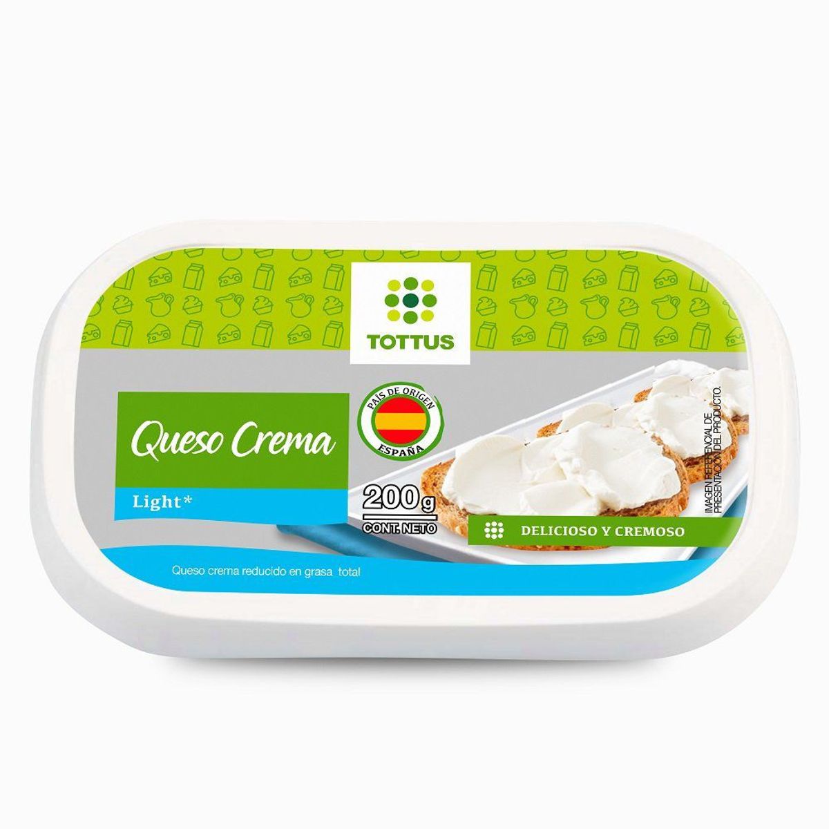 TOTTUS - Queso Crema Light Tottus 200 g