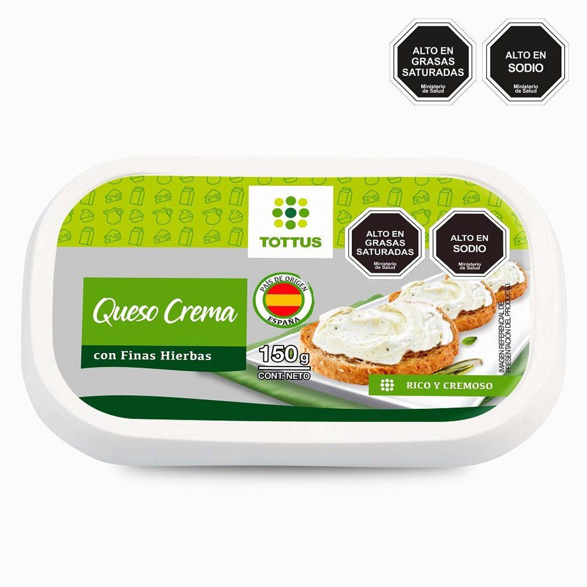 TOTTUS - Queso Crema con Finas Hierbas Tottus 150 g
