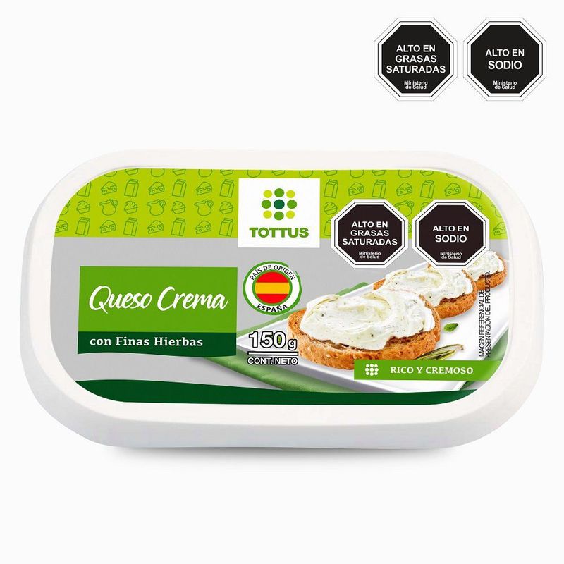 TOTTUS - Queso Crema con Finas Hierbas Tottus 150 g