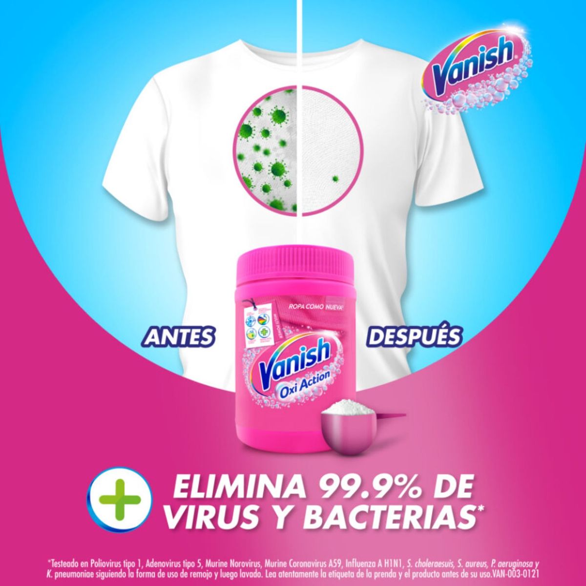 VANISH - Quitamanchas en Polvo Ropa Color Doypack Vanish 850 gr