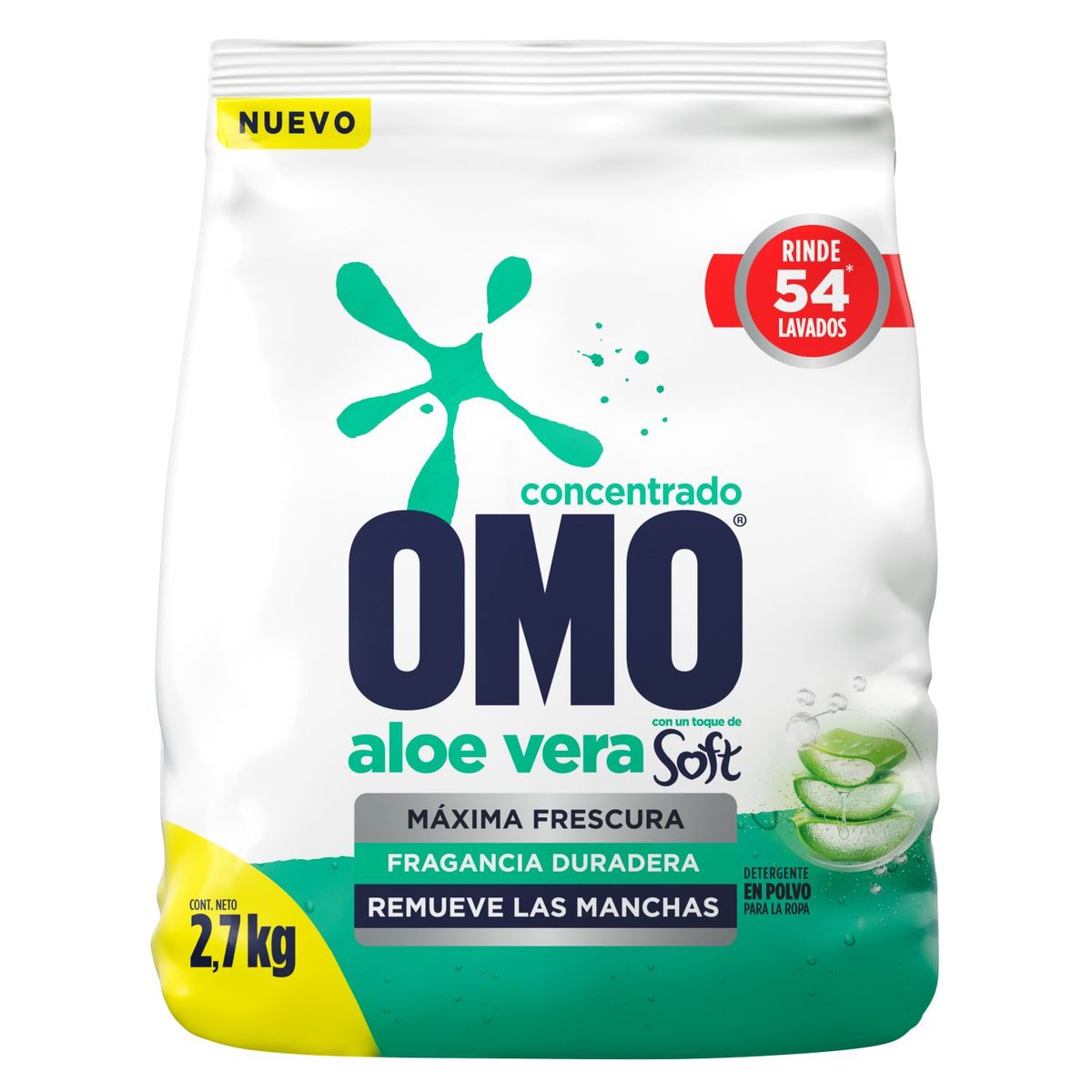OMO - Detergente en Polvo Matic Soft Aloe Omo 2.7 kg