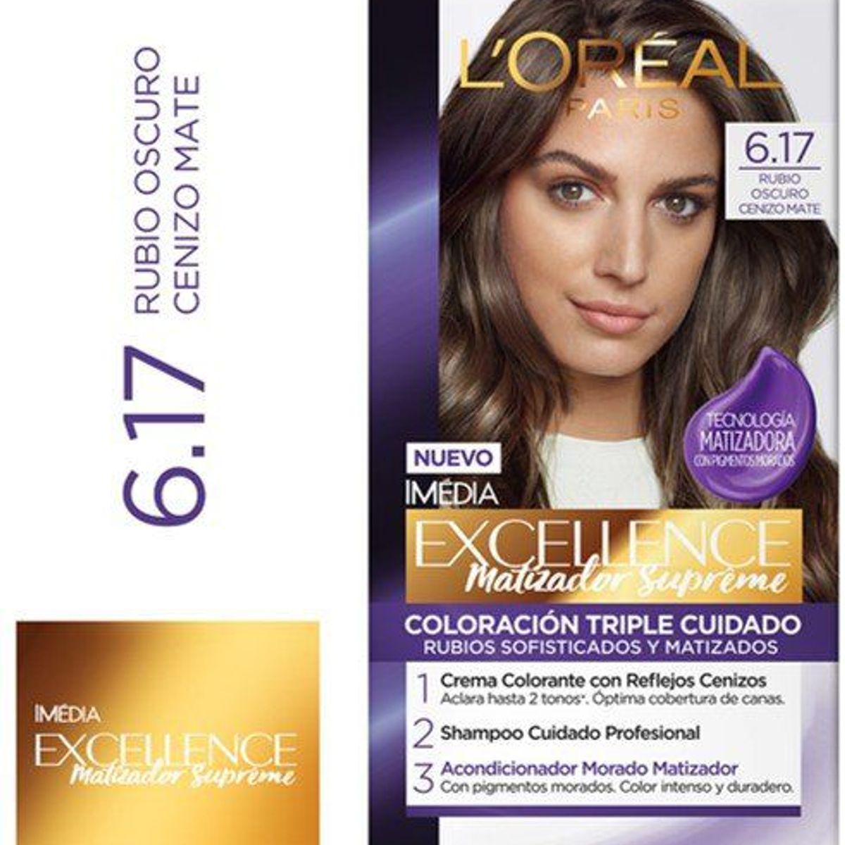 EXCELLENCE - Tintura Rubio Oscuro Cenizo Mate 6.17