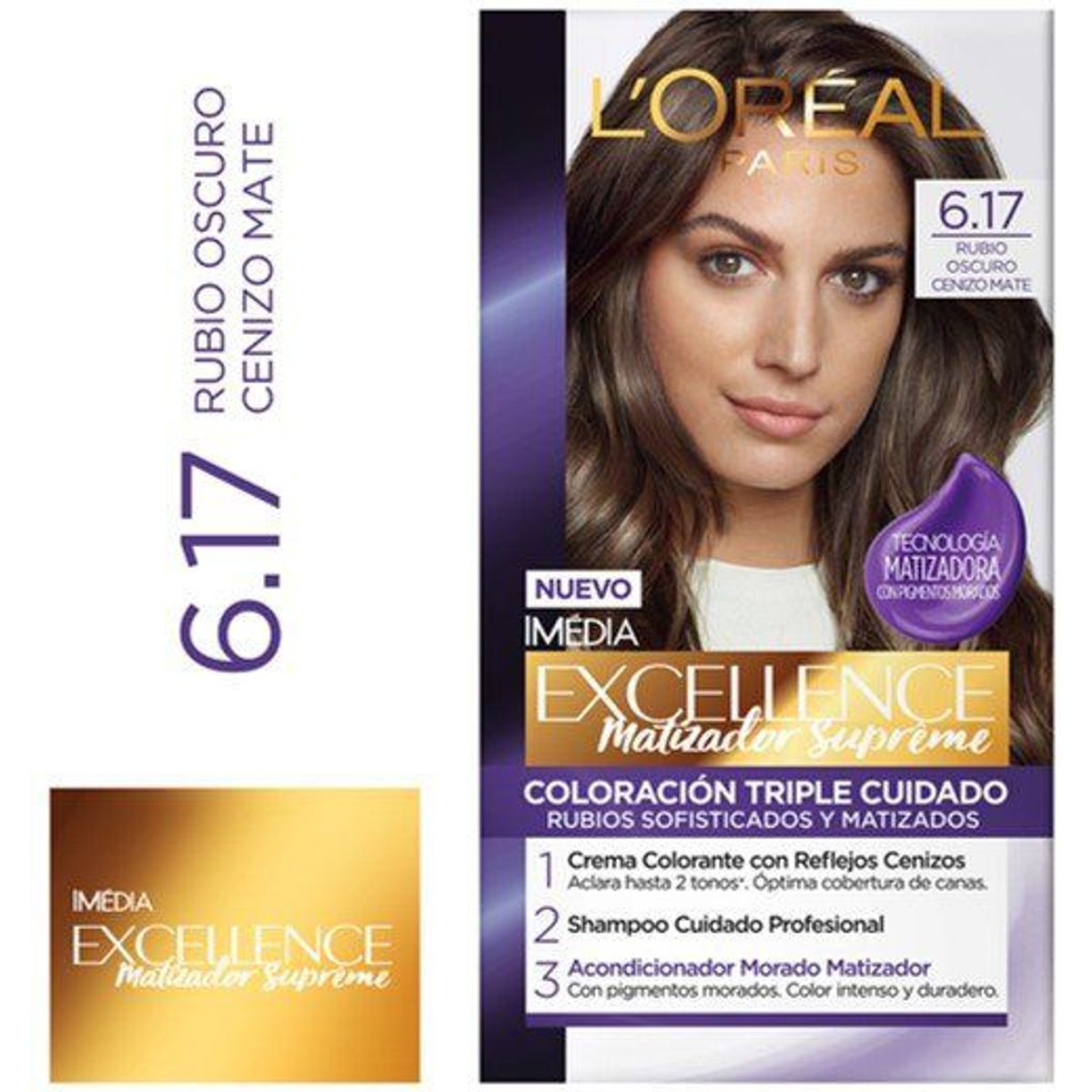 EXCELLENCE - Tintura Rubio Oscuro Cenizo Mate 6.17