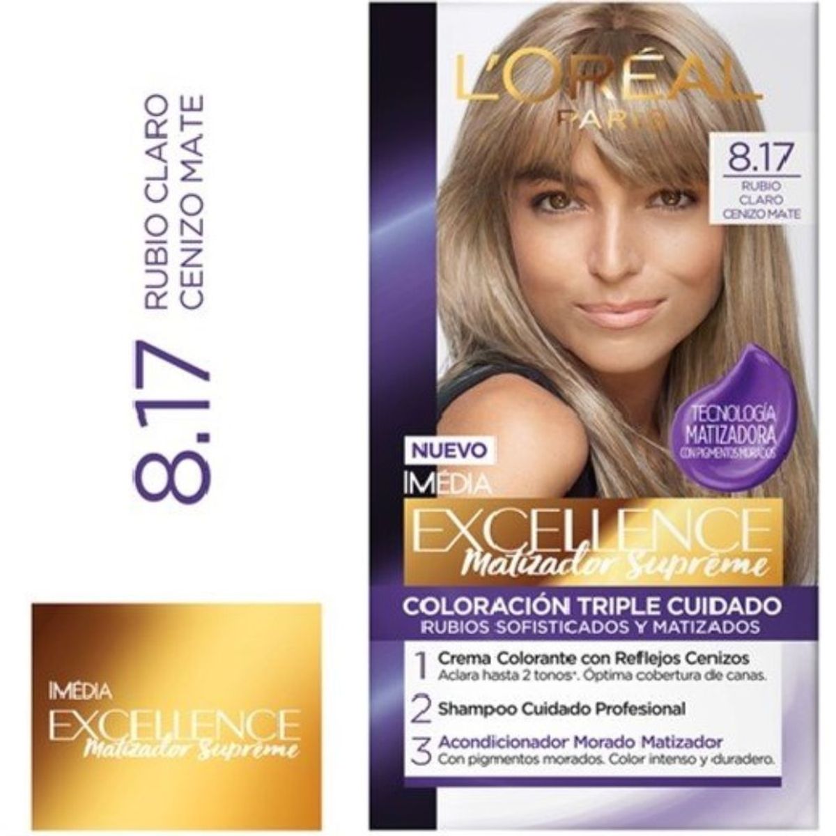 EXCELLENCE - Tintura Rubio Claro Cenizo Mate 8.17
