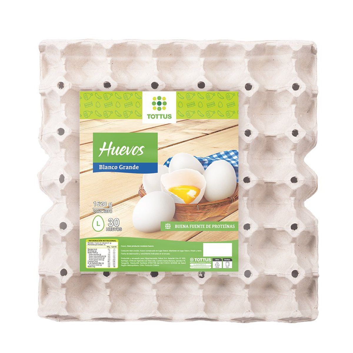 TOTTUS - Huevos Blanco Grande Tottus 30 Un