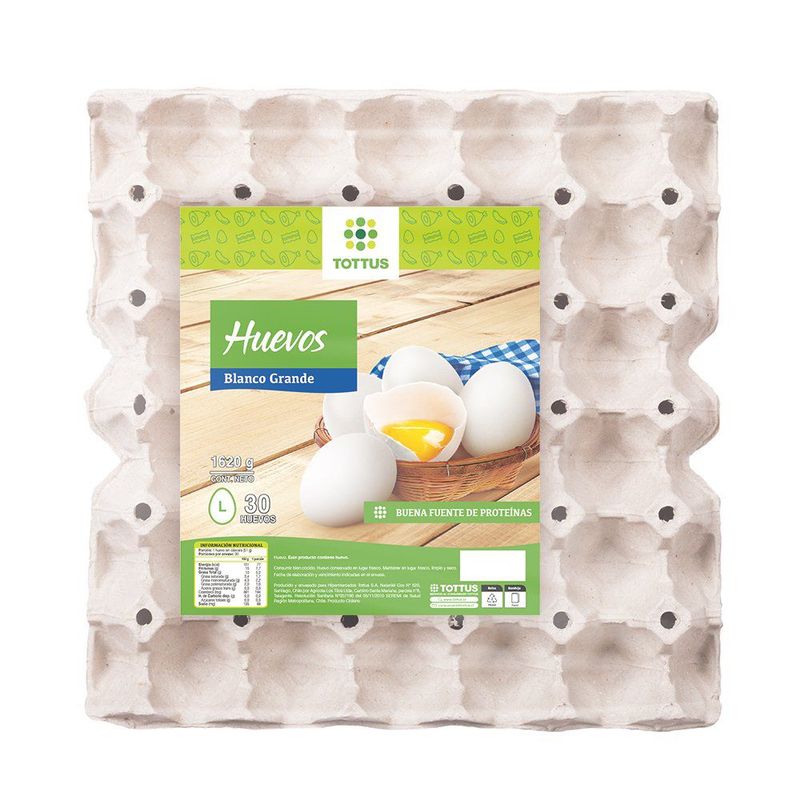 TOTTUS - Huevos Blanco Grande Tottus 30 Un