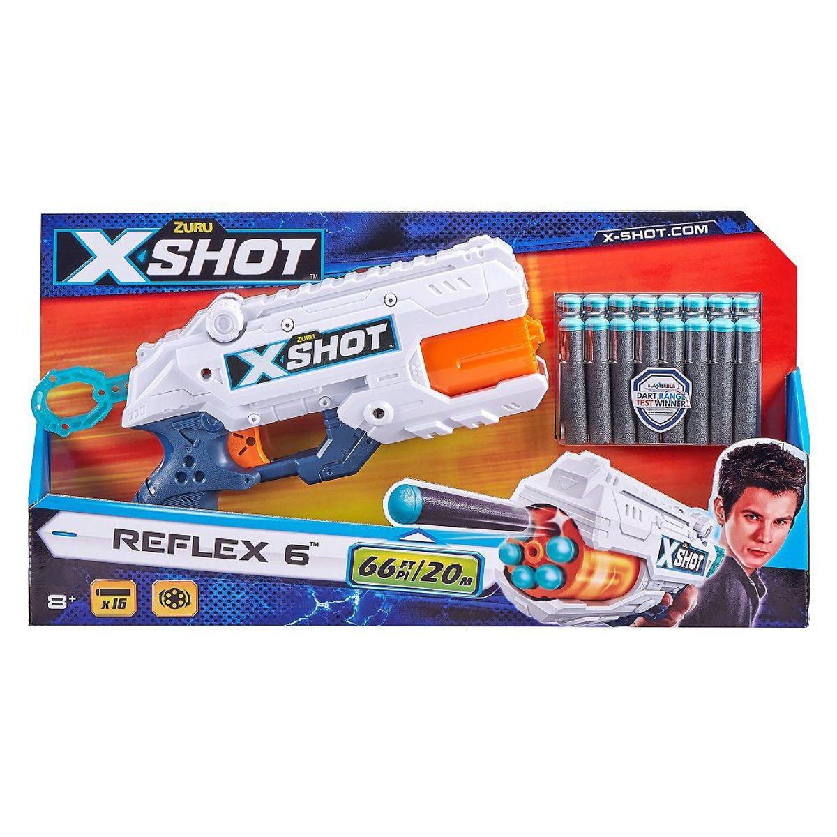 X-SHOT - Lanzador Reflex 6 con 16 Dardos X-Shot