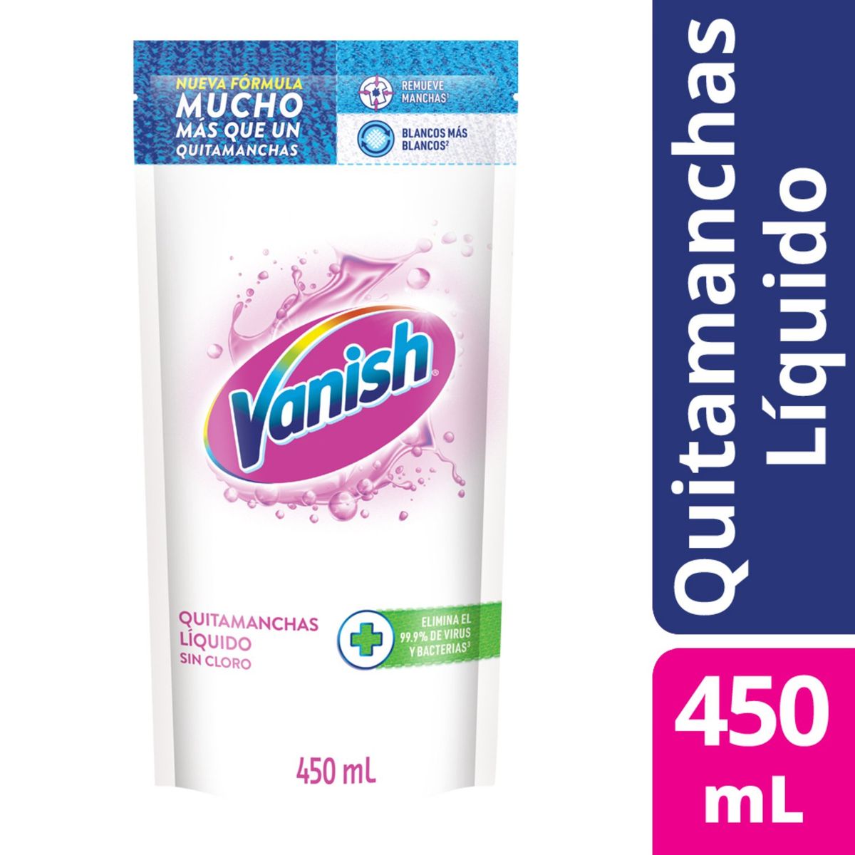 VANISH - Quitamanchas Líquido Ropa Blanca Repuesto Vanish 450 ml