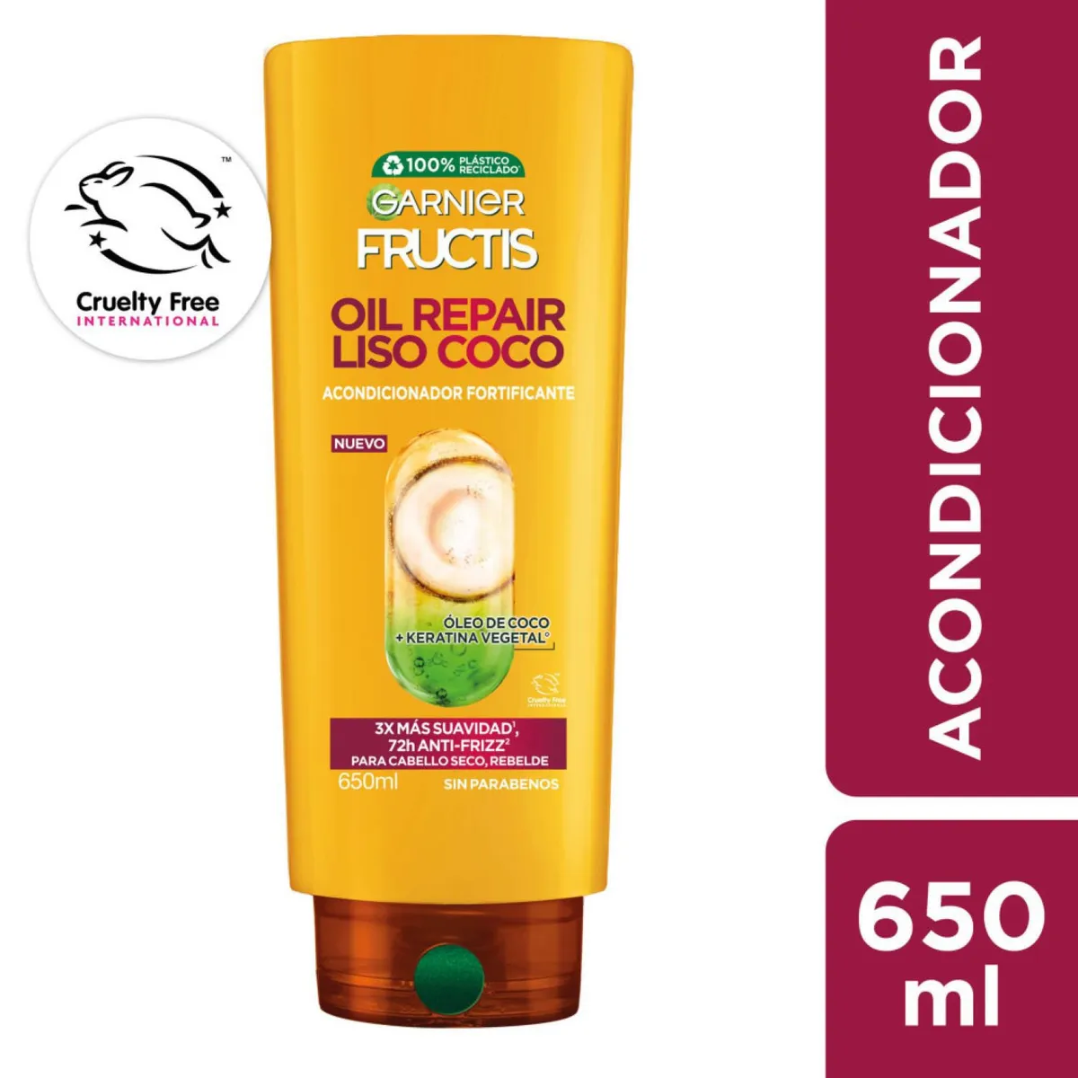 FRUCTIS - Acondicionador Fructis Liso Coco 650 ml