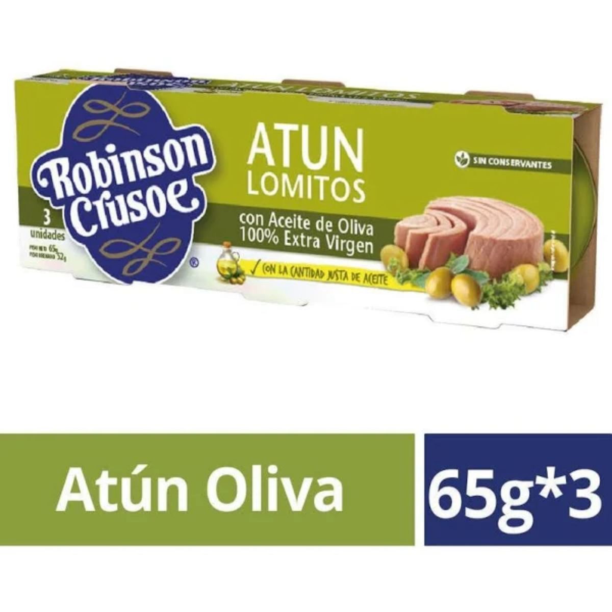 ROBINSON CRUSOE - Pack Atún en Aceite de Oliva Robinson Crusoe 3 x 65 g