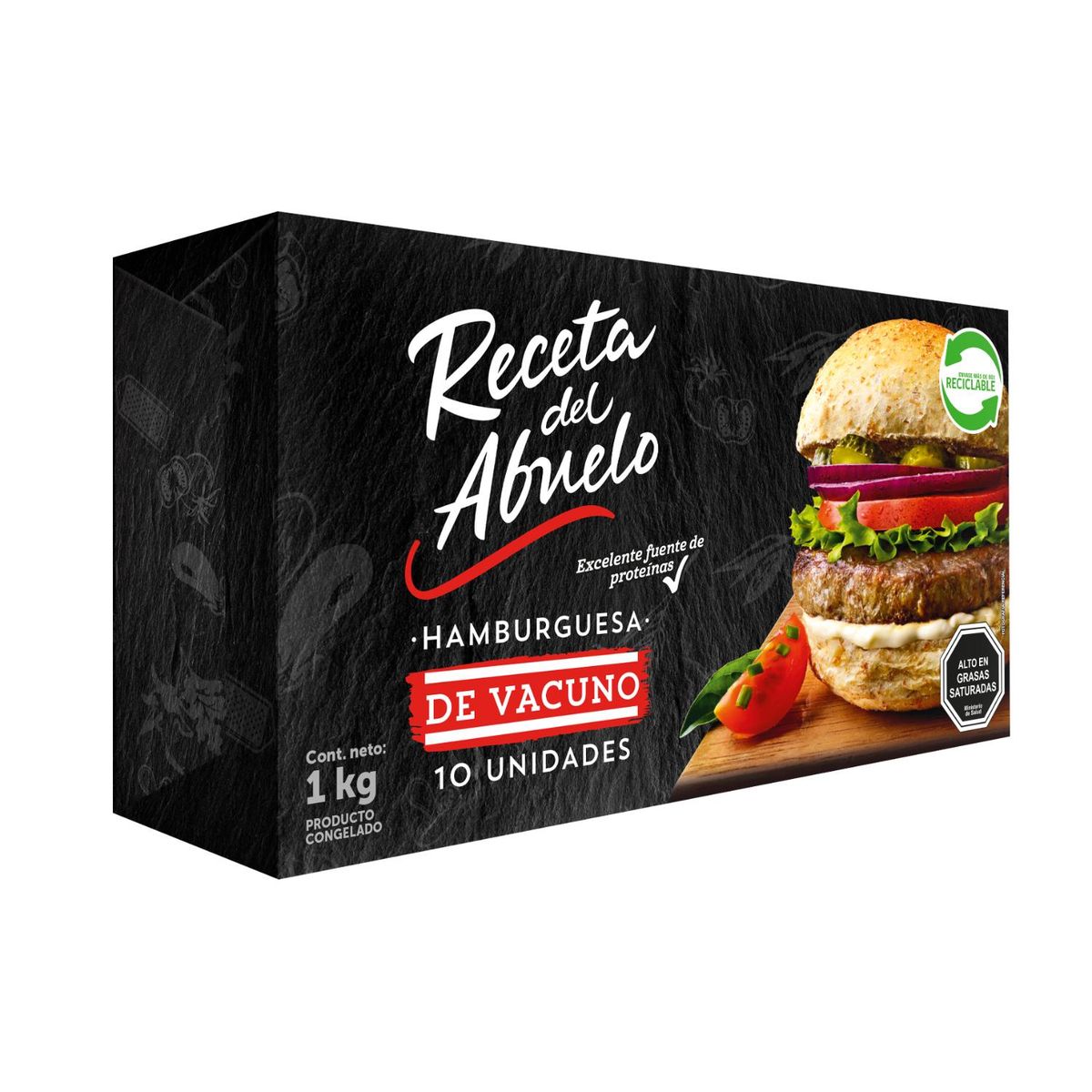 RECETA DEL ABUELO - Hamburguesa de Vacuno Receta Del Abuelo 10 x 100 g