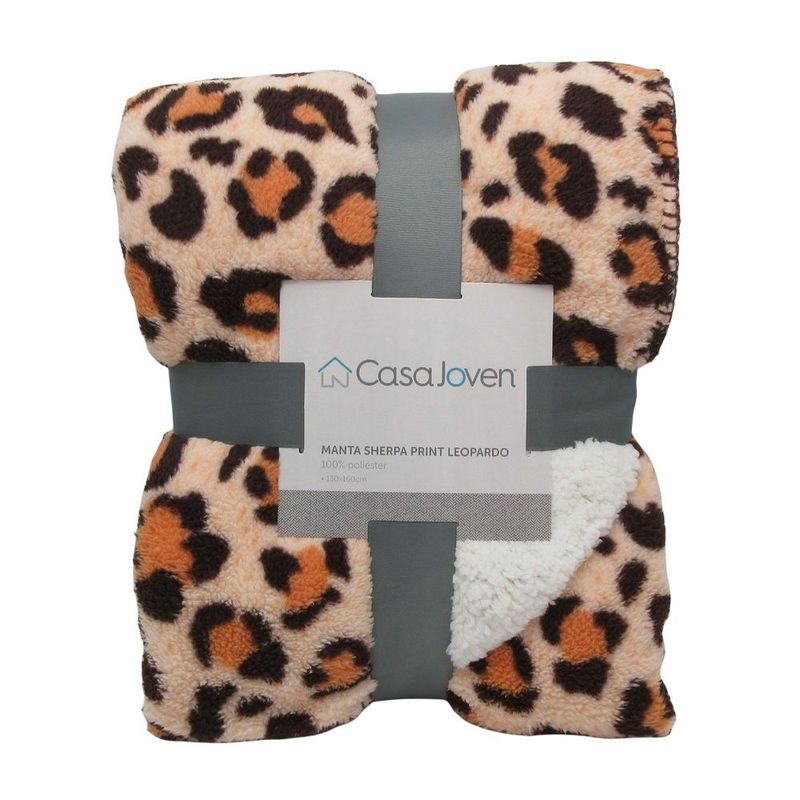 CASA JOVEN - MANTA SHERPA PRINT LEOPARDO
