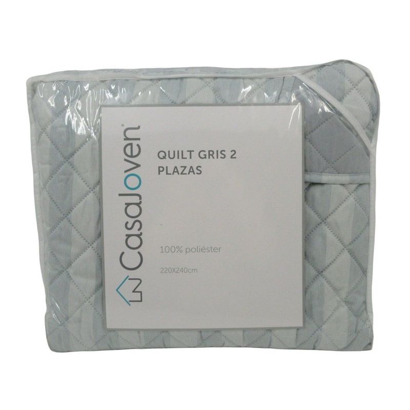 CASA JOVEN - Quilt Gris 2 Plazas