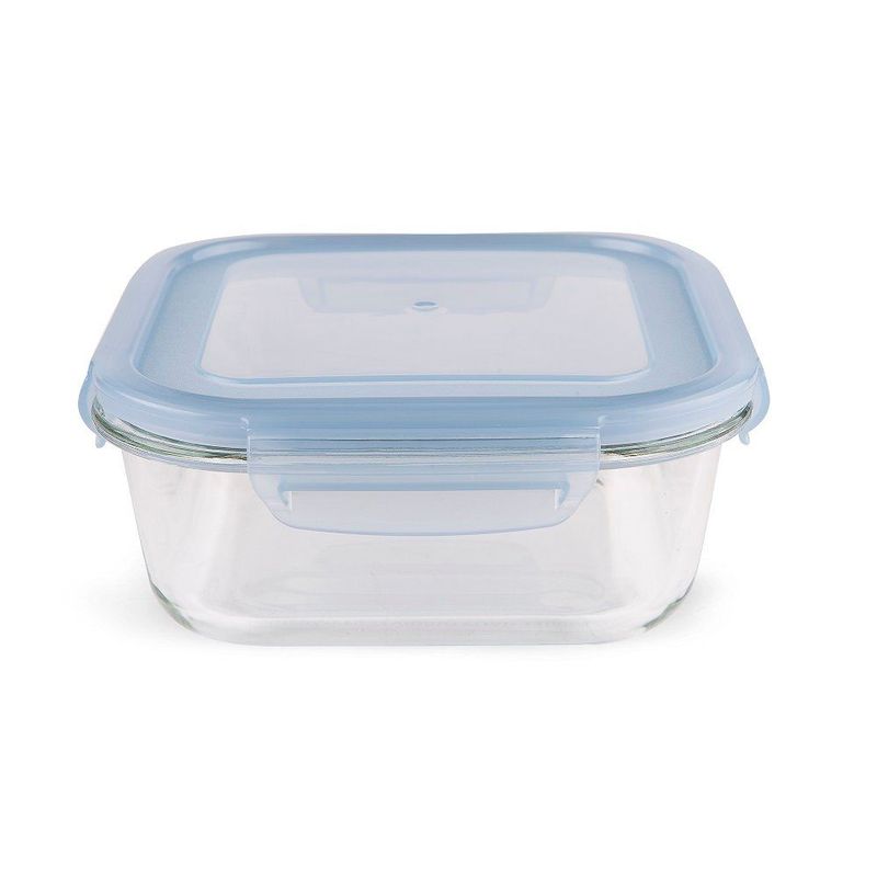 CASA JOVEN - Hermético Vidrio Cuadrado 1100 ml Celeste