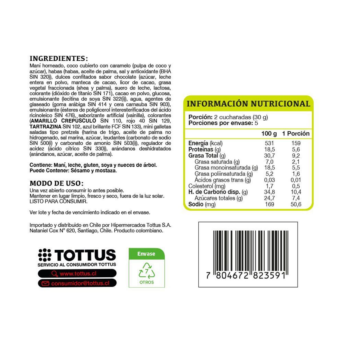 TOTTUS - Mix Frutos Secos Tentación Tottus 150 g