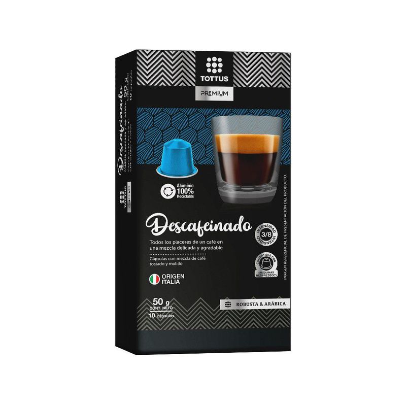 TOTTUS PREMIUM - CAP CAFE DESCAFEINAD TOTTUS PREMIUM 50 G