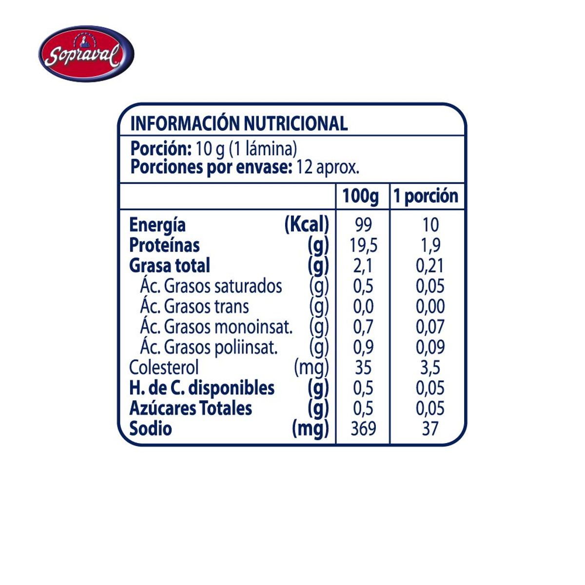 SOPRAVAL - Pechuga Pavo Cocida Corte Pluma Sopraval 120 g