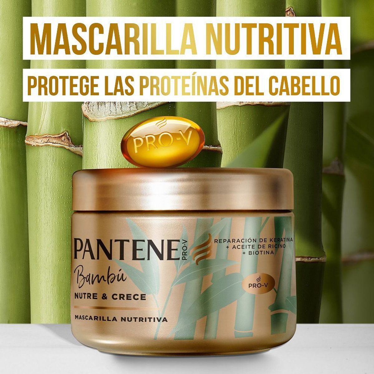 PANTENE - Mascarilla Tratamiento Bambú Nutre y Crece