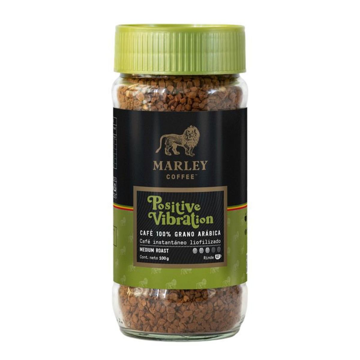 MARLEY COFFEE - Café Instantáneo Liofilizado Positive Vibration Marley Coffee 100 g