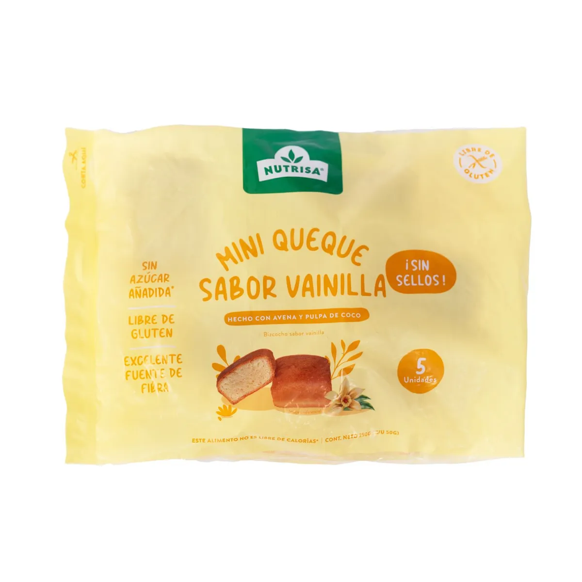 NUTRISA - MINI QUEQUE VAINILLA SIN SELLOS NUTR 5UN
