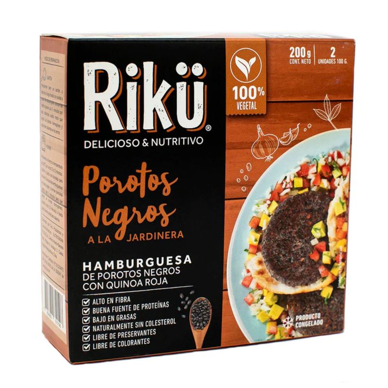 RIKU - Hamburguesas de Porotos Negros Vegana