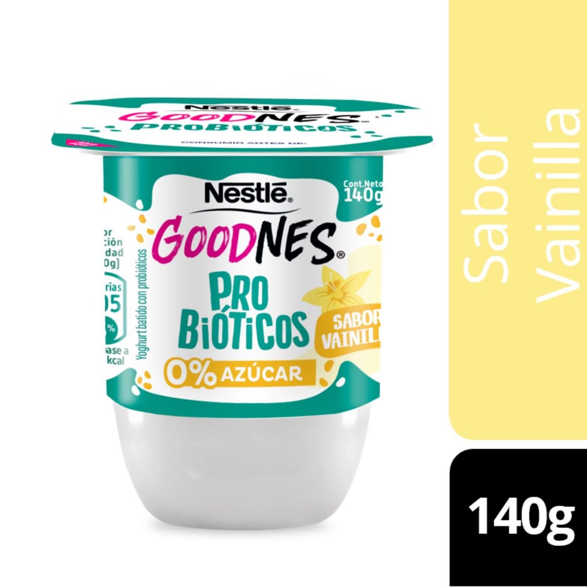 NESTLE - Yoghurt Goodnes Probióticos Sabor Vainilla Nestle 140 g
