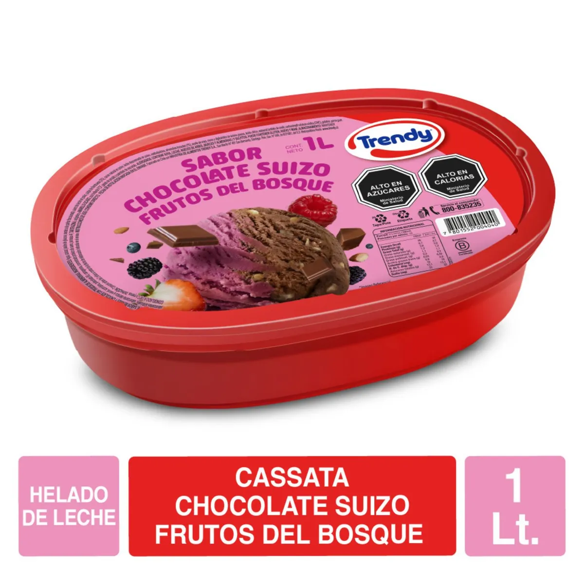 TRENDY - Helado Chocolate Suizo Frutos del Bosque