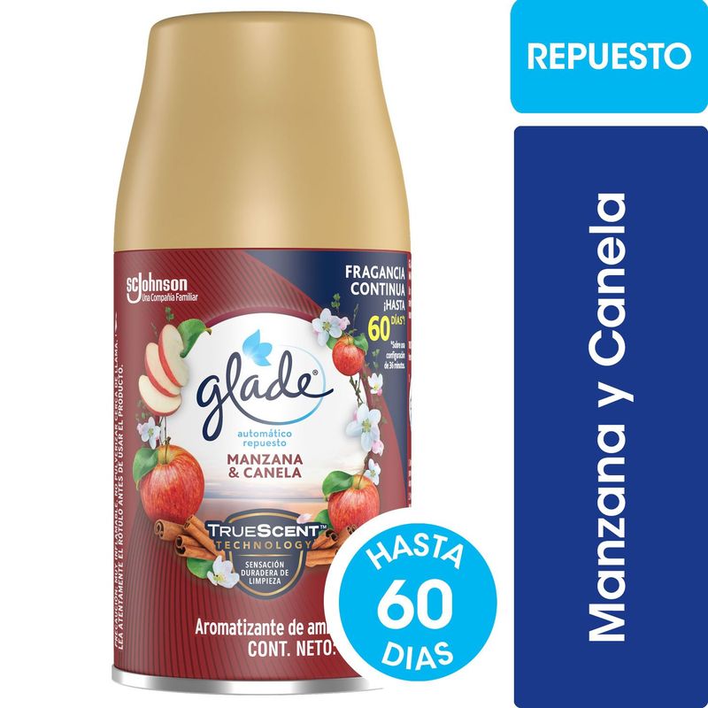 GLADE - Repuesto Desodorante Ambiental Glade Automático Manzana y Canela 270 ml