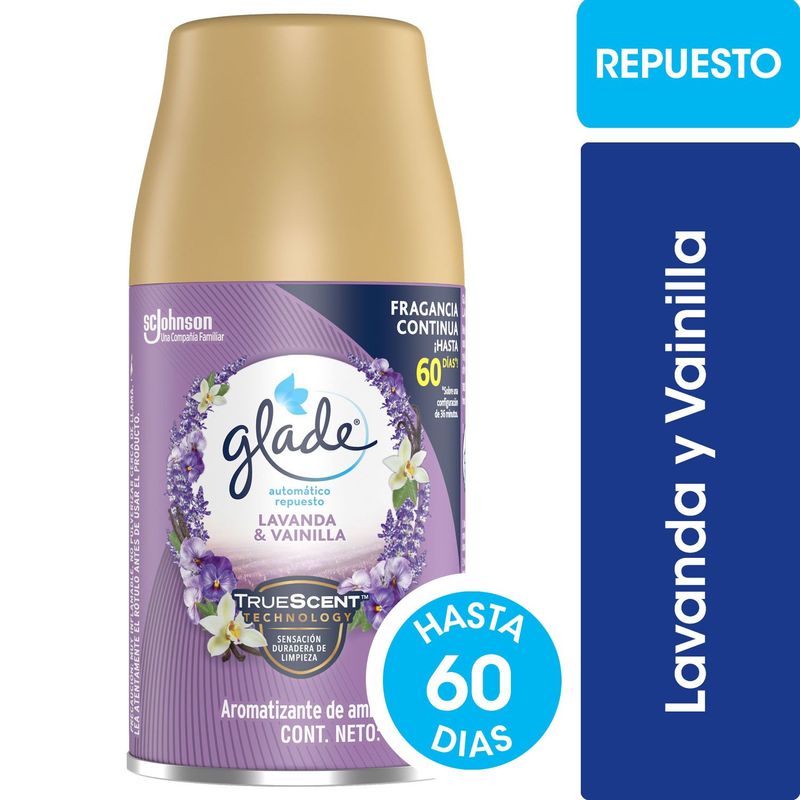 GLADE - Repuesto Desodorante Ambiental Glade Automático Lavanda y Vainilla 270 ml