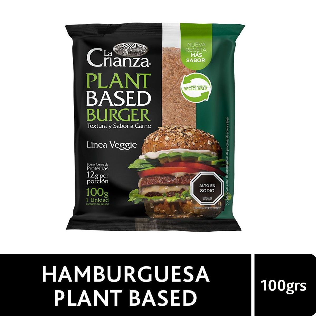 LA CRIANZA - Hamburguesa Vegetal Plant Based La Crianza 100 g