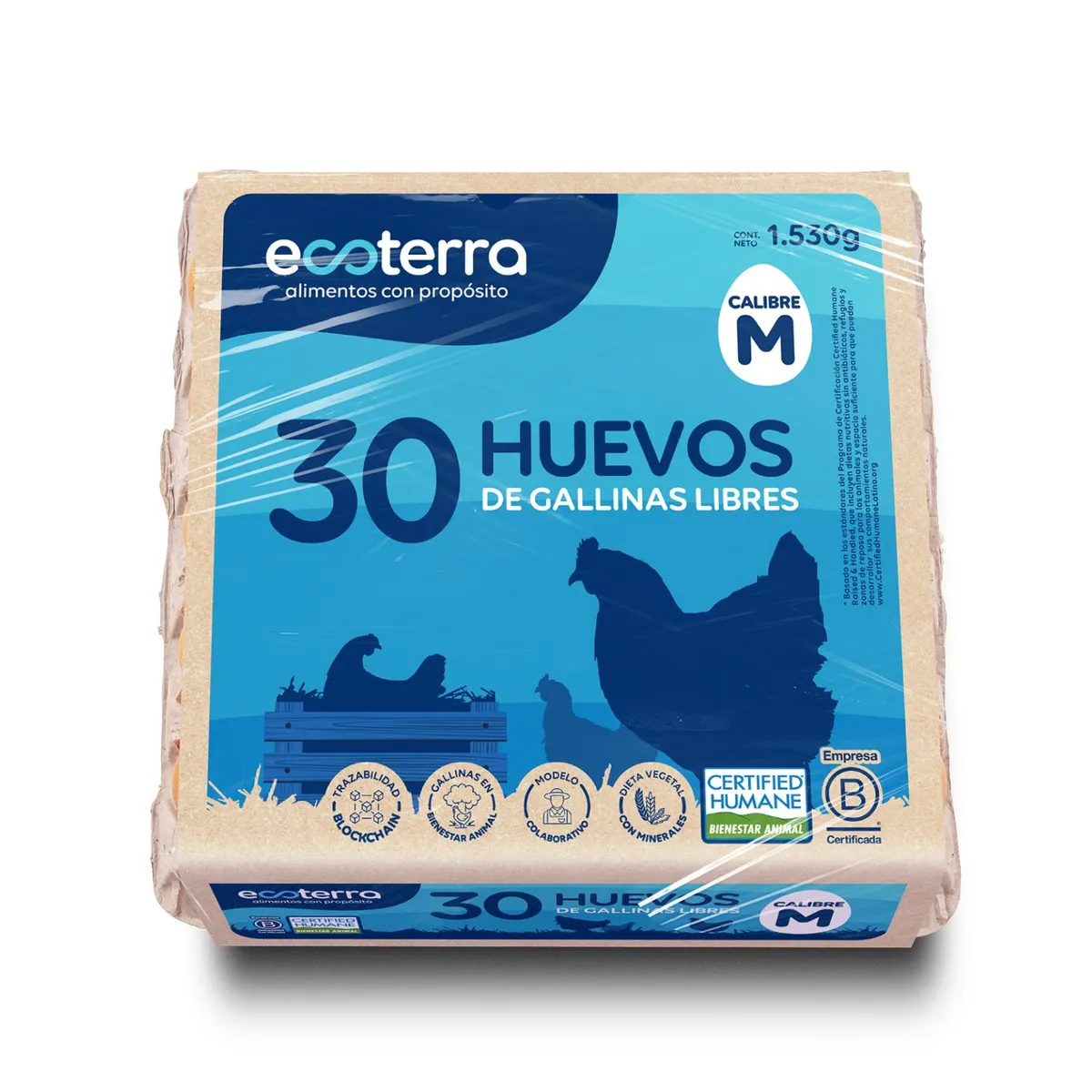 ECOTERRA - Huevos de Color Gallinas Libres Medianos Ecoterra 30 Un
