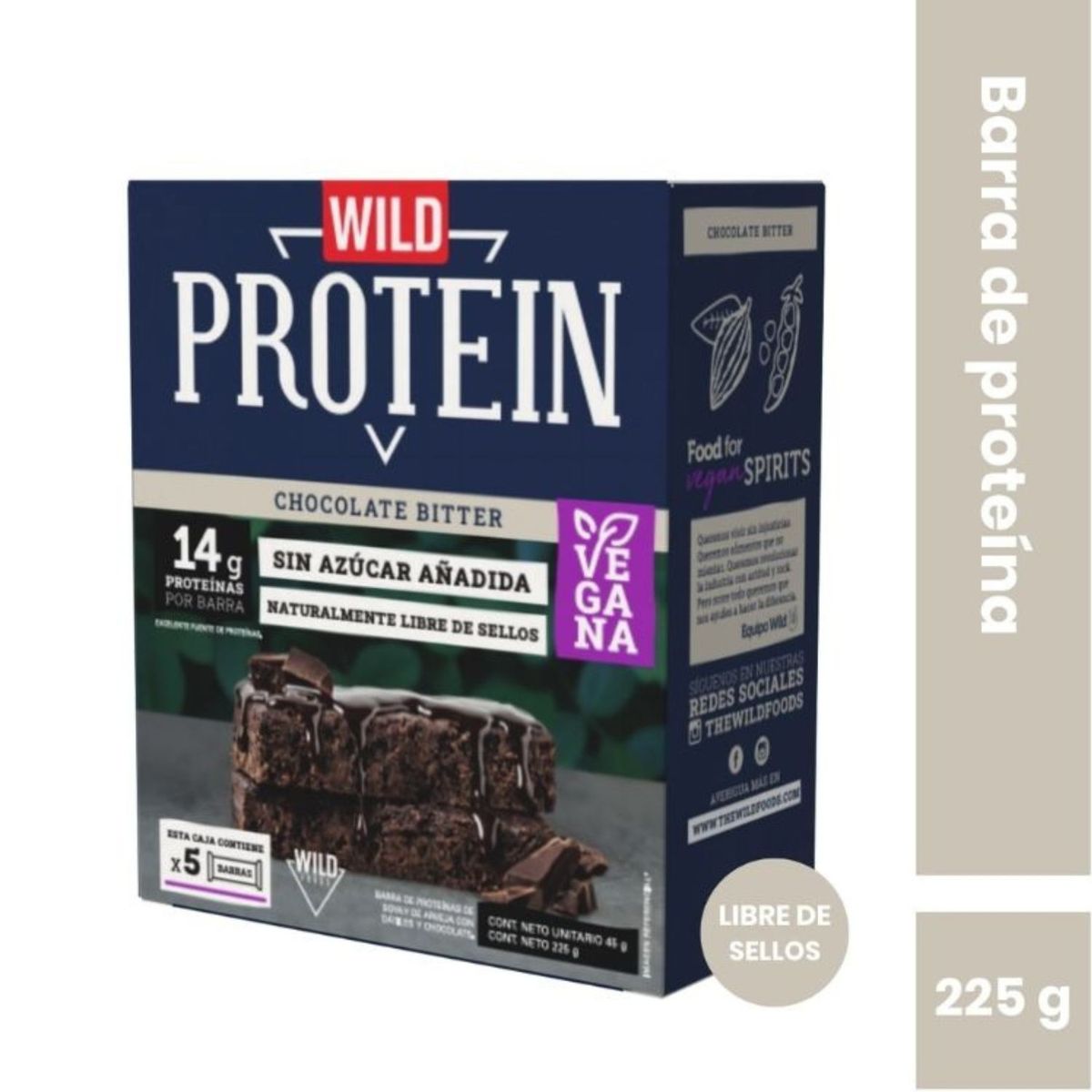 WILD PROTEIN - Barras de Proteínas Veganas Chocolate Bitter Wild Protein 5 Un