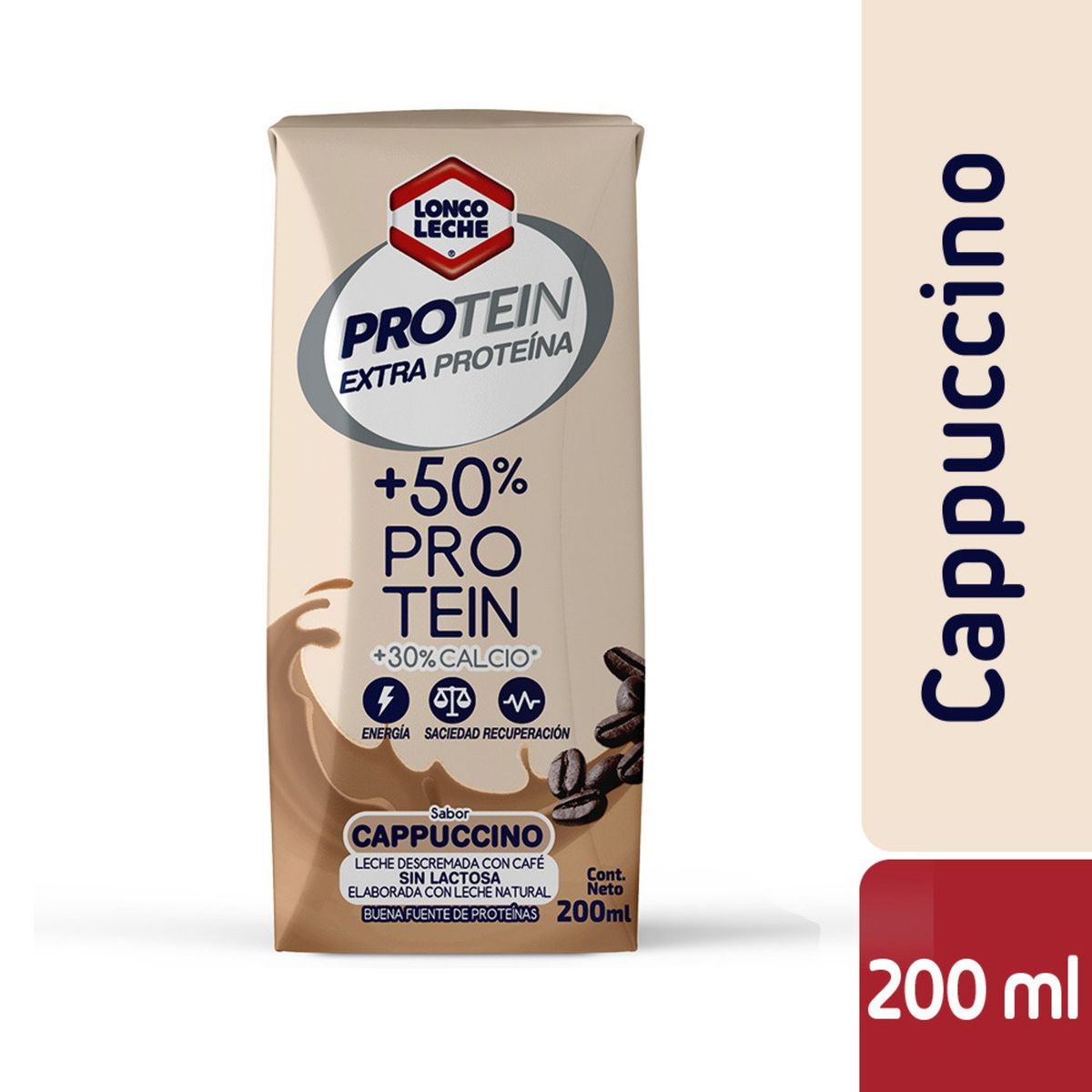 LONCOLECHE - Leche Descremada Protein+ Sabor Cappuccino