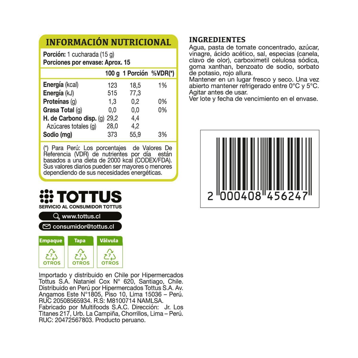 TOTTUS - Ketchup Tradicional