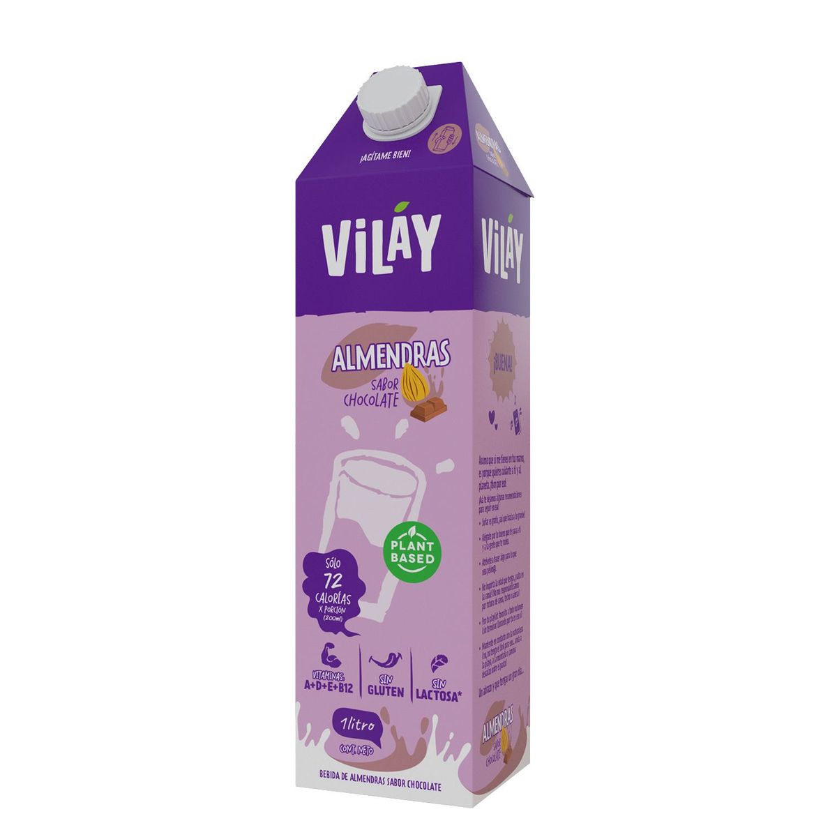 VILAY - Bebida Vegetal de Almendras Sabor Chocolate Vilay 1 L