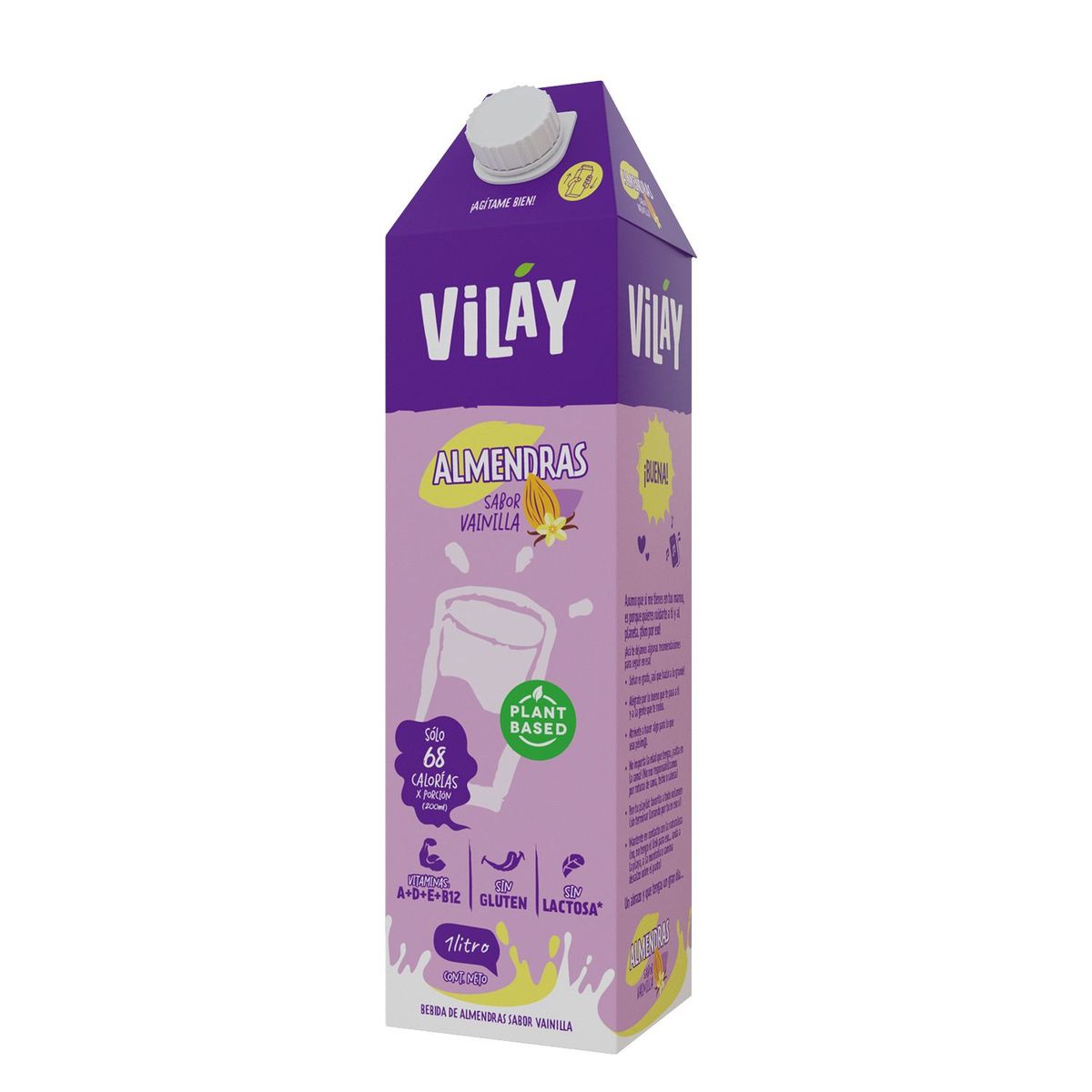 VILAY - Bebida Vegetal de Almendras Sabor Vainilla Vilay 1 L