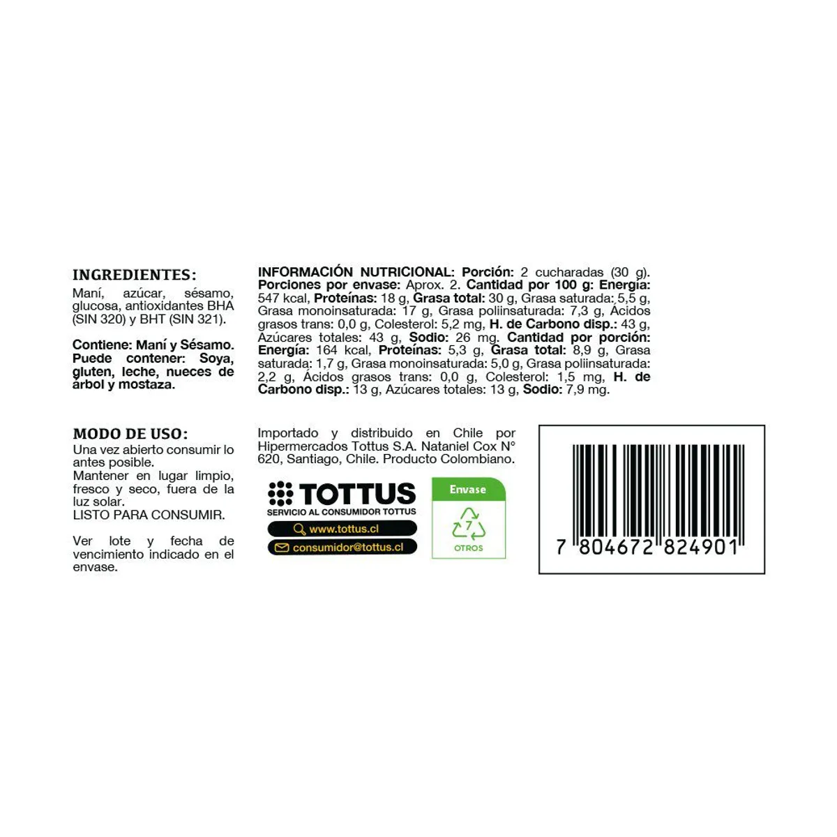 TOTTUS - Mani Con Sésamo