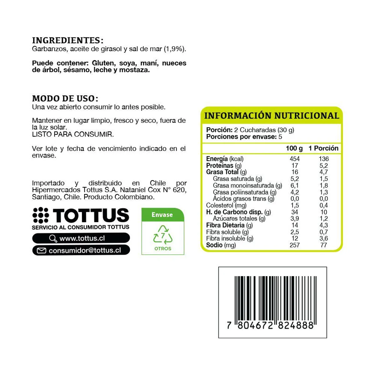 TOTTUS - Garbanzos Salados
