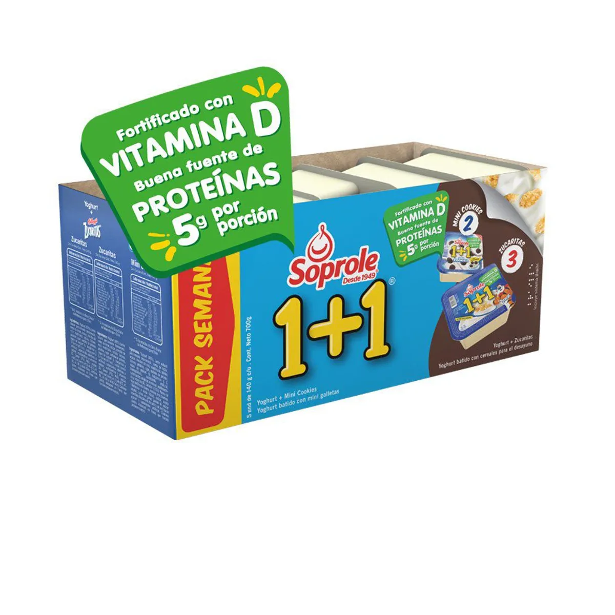 SOPROLE - Pack Yoghurt 1+1 Zucaritas + Cookies Soprole 5 x 140 g