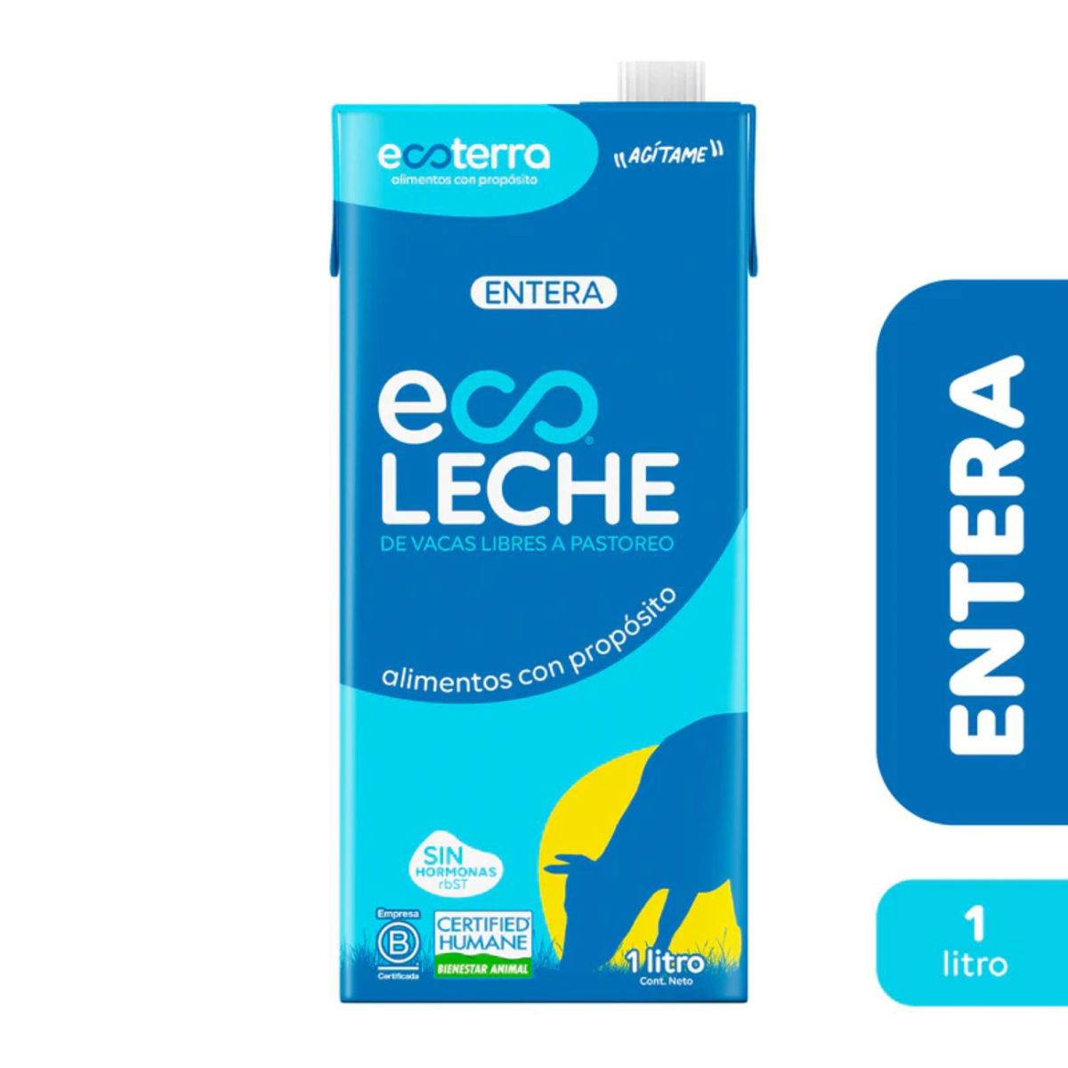 ECOTERRA - Leche Entera Vacas Libres a Pastoreo Ecoterra 1 L