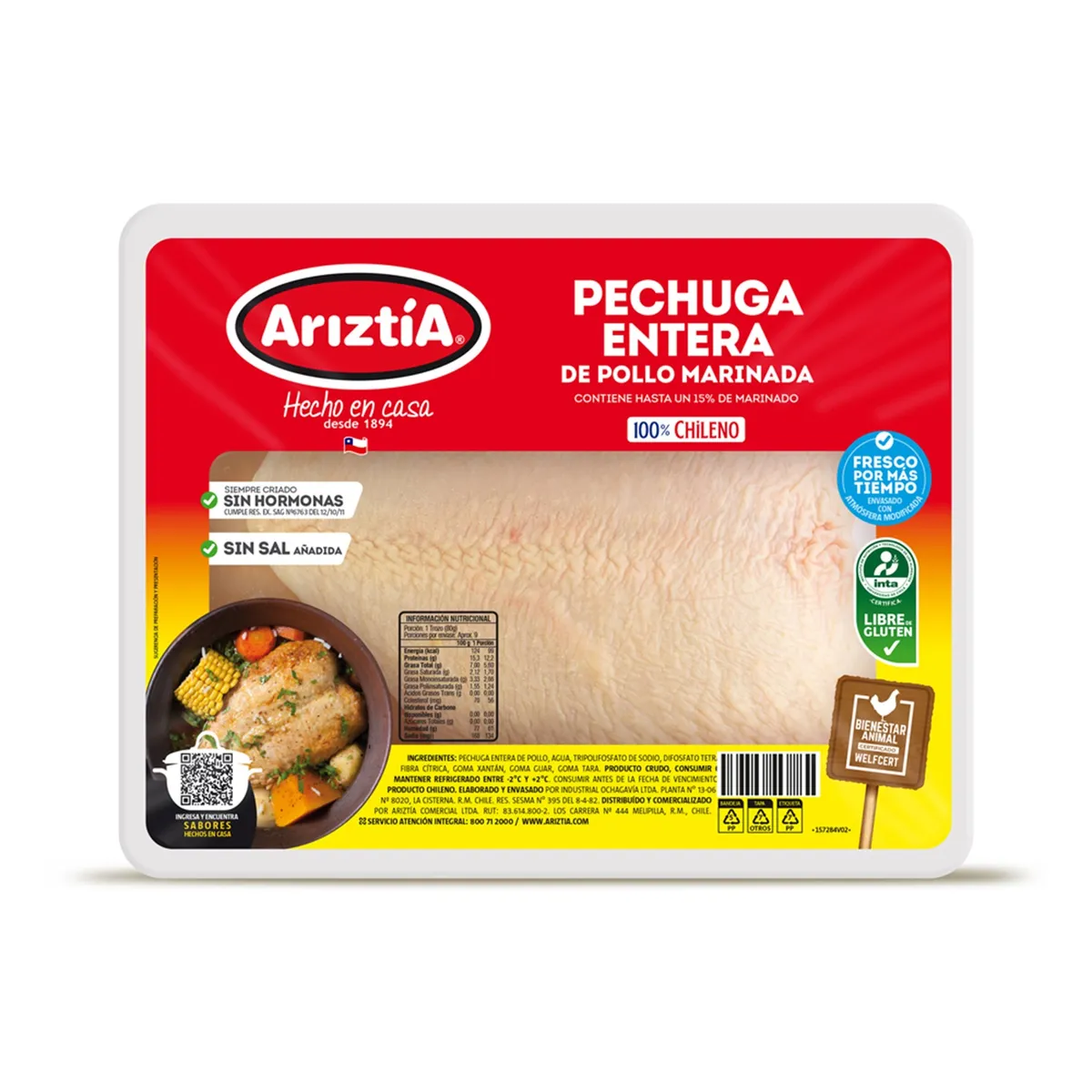 ARIZTIA - Pechuga Entera de Pollo Marinada Peso Variable