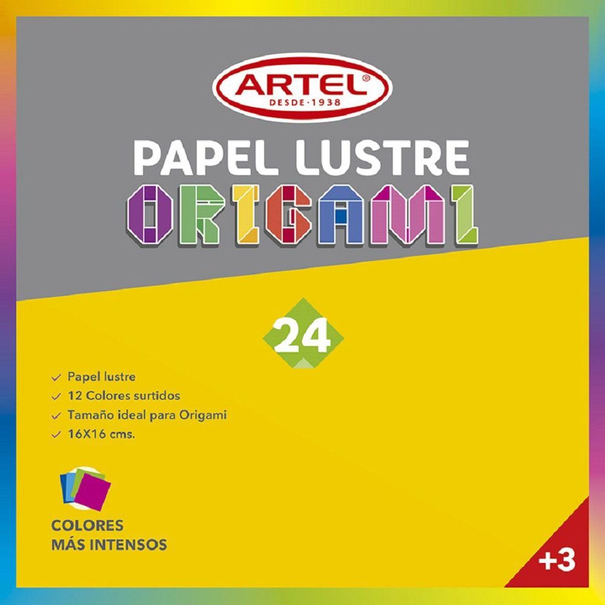 ARTEL - Block Papel Lustre 24 Hojas 12 Col 16X16