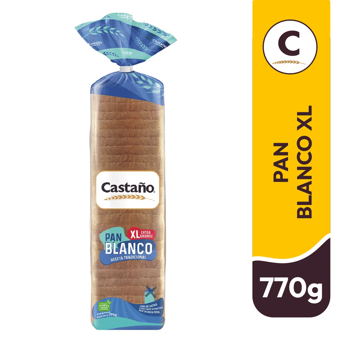 CASTAÑO - Pan de Molde Blanco XL Castaño 770 g