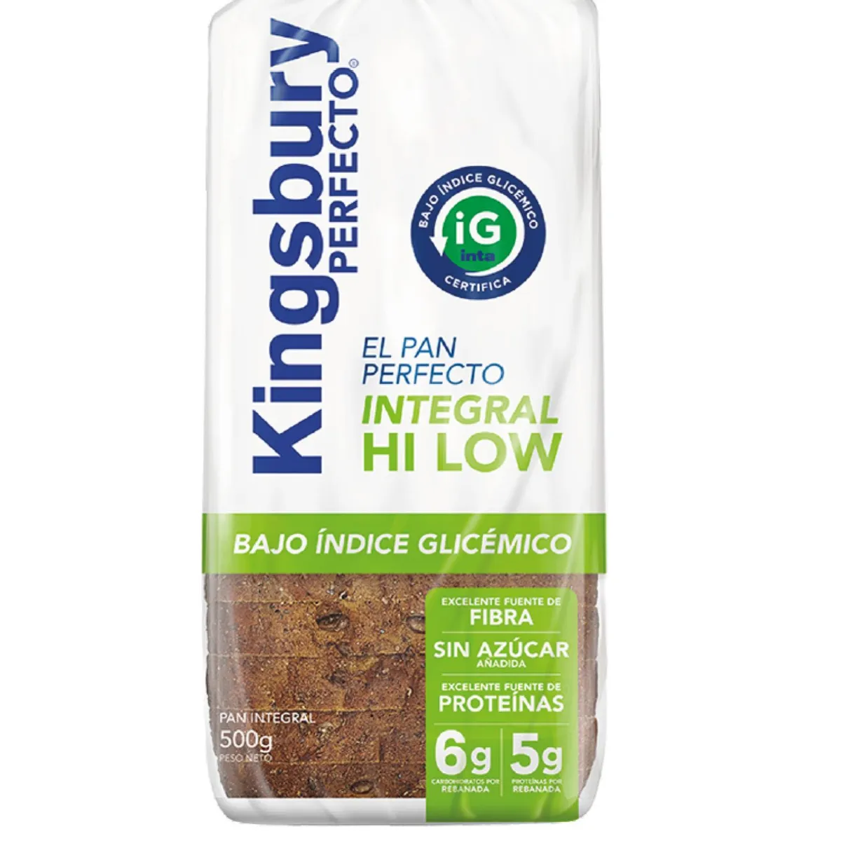 KINGSBURY - Pan de Molde Integral Hi Low Kingsbury 500 gr