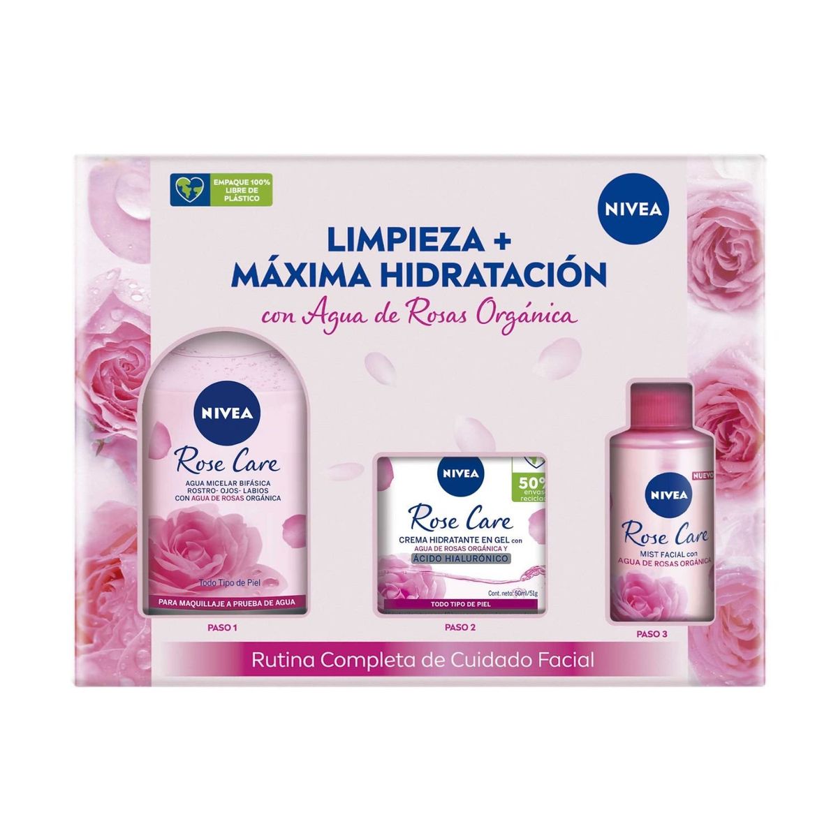 NIVEA - Pack Limpieza e Hidratación Facial Nivea Rosa Care