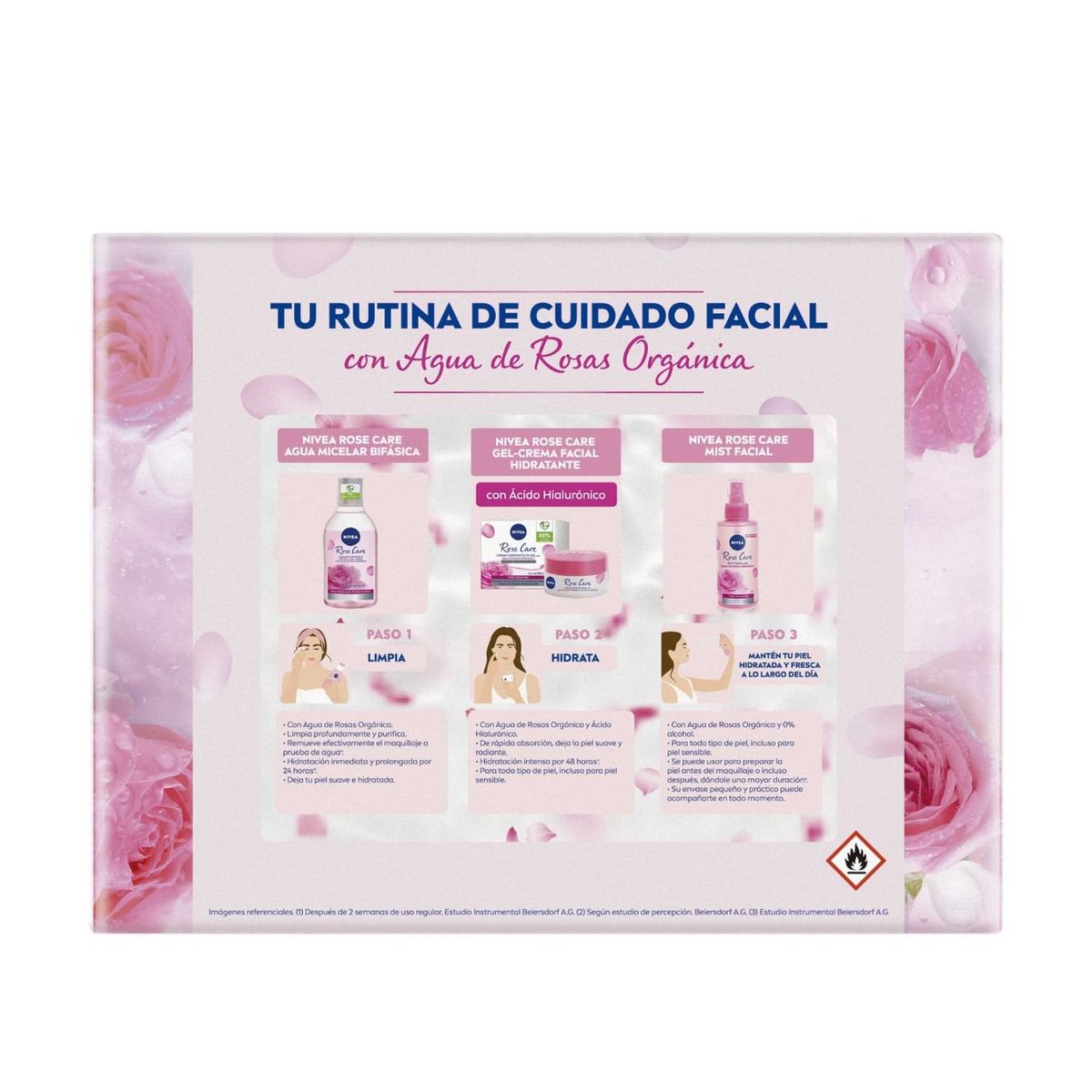 NIVEA - Pack Limpieza e Hidratación Facial Nivea Rosa Care
